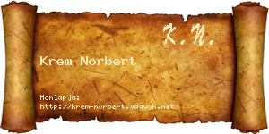 Krem Norbert névjegykártya